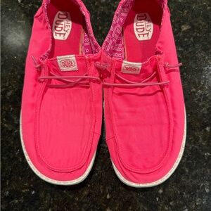 Hey Dude Bright Pink Canvas Shoes